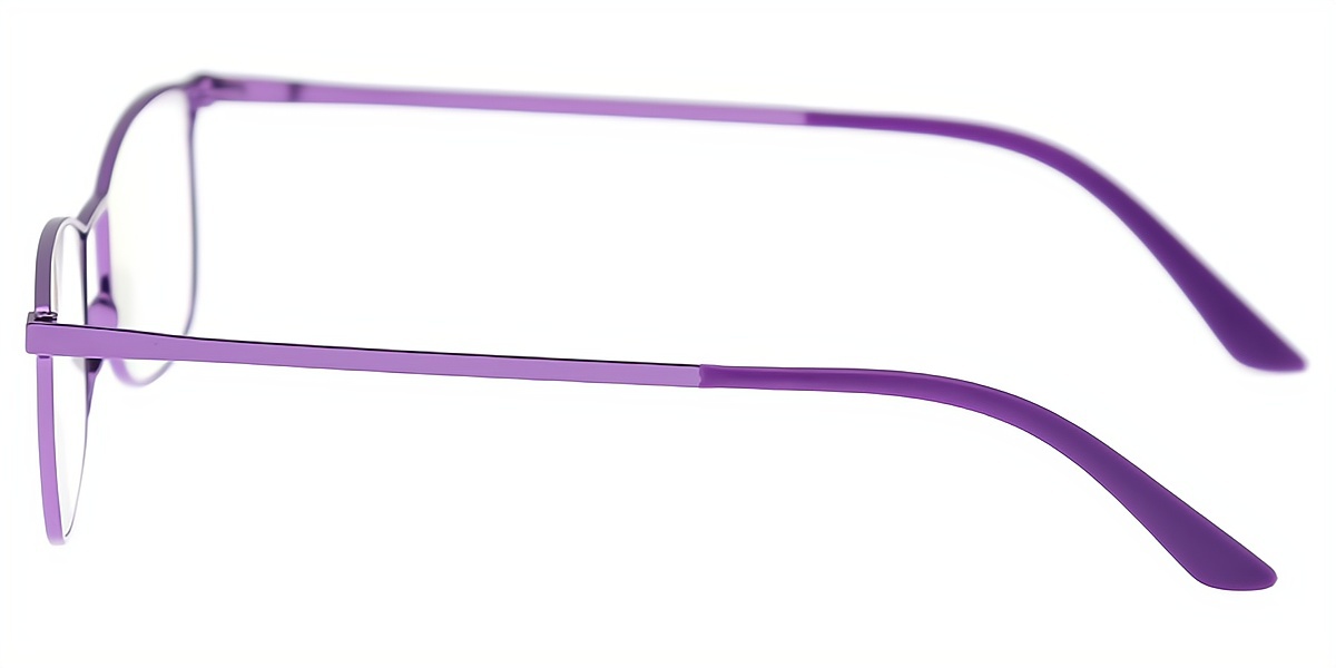 Purple Rectangle Chic Metal Eyeglasses