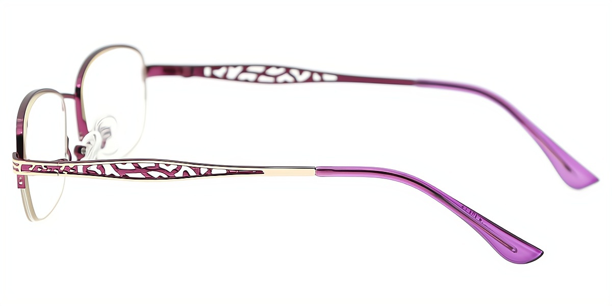 Purple Oval Refined Metal Eyeglasses