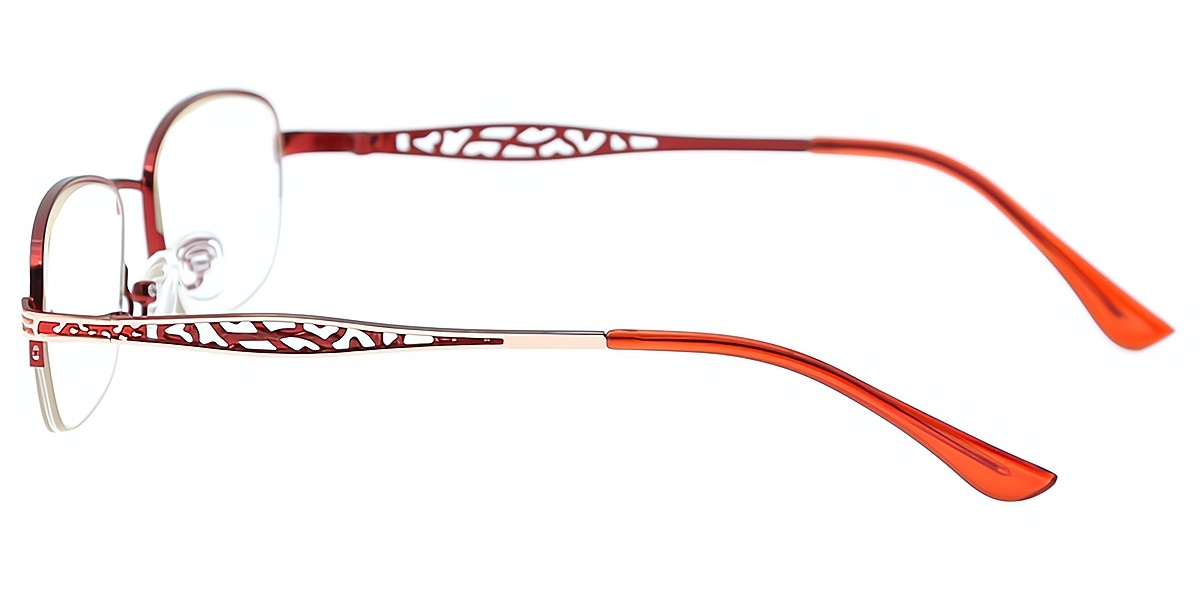 Red Oval Refined Metal Eyeglasses