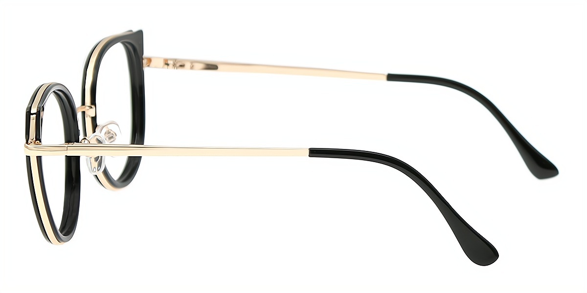 Black Cat Eye Elegant Metal Eyeglasses