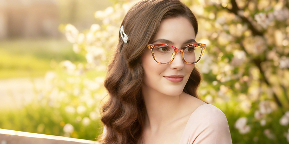 Floral Cat Eye Fancy TR90 Eyeglasses