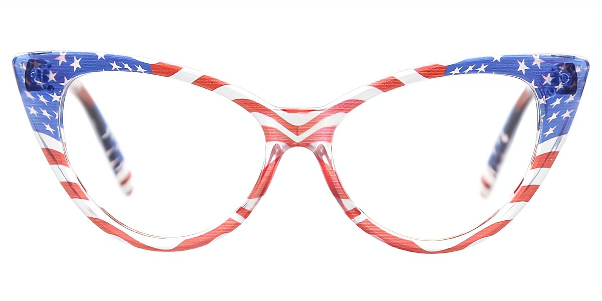 Multicolor Cat Eye Modish Plastic Eyeglasses