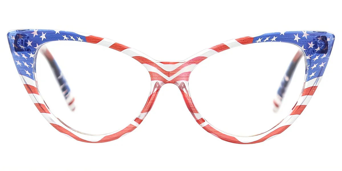 Multicolor Cat Eye Modish Plastic Eyeglasses