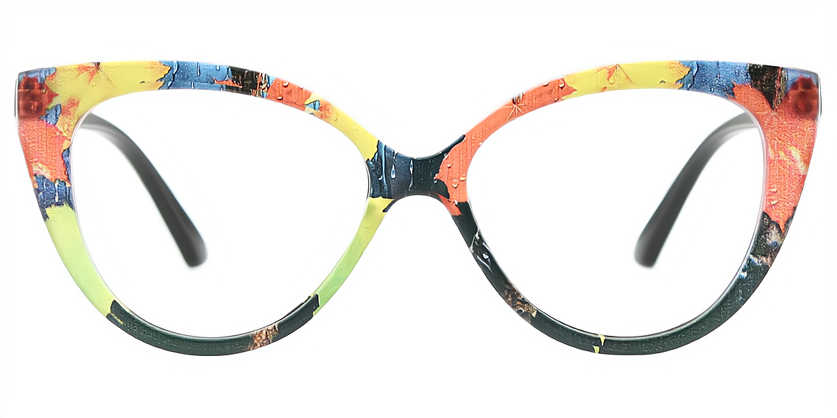 Multicolor Cat Eye Modish Oversized Plastic Eyeglasses
