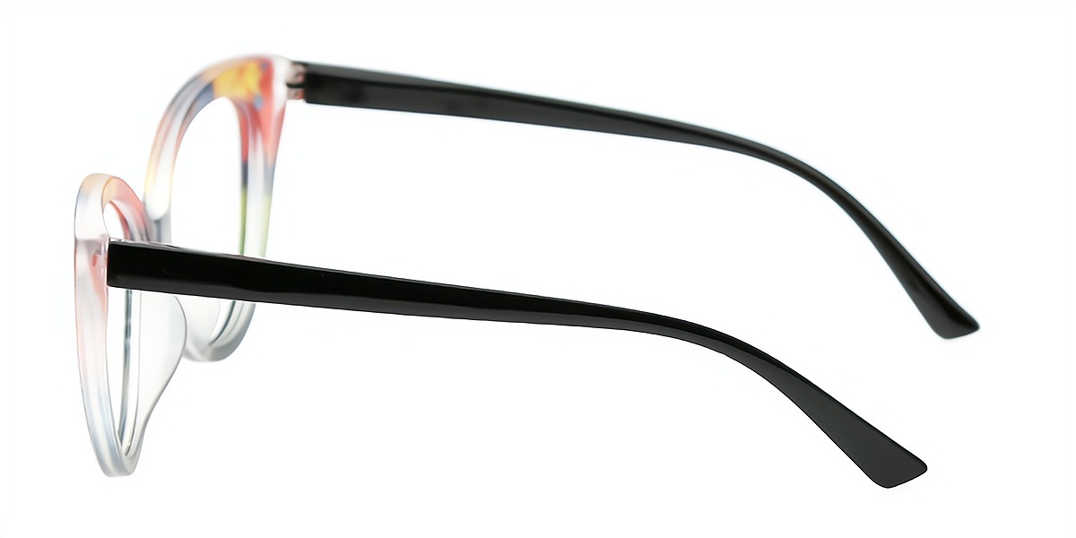 Multicolor Cat Eye Modish Oversized Plastic Eyeglasses