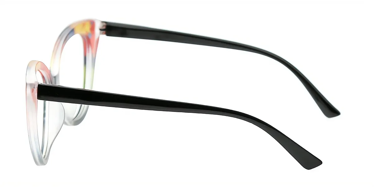 Multicolor Cat Eye Modish Oversized Plastic Eyeglasses