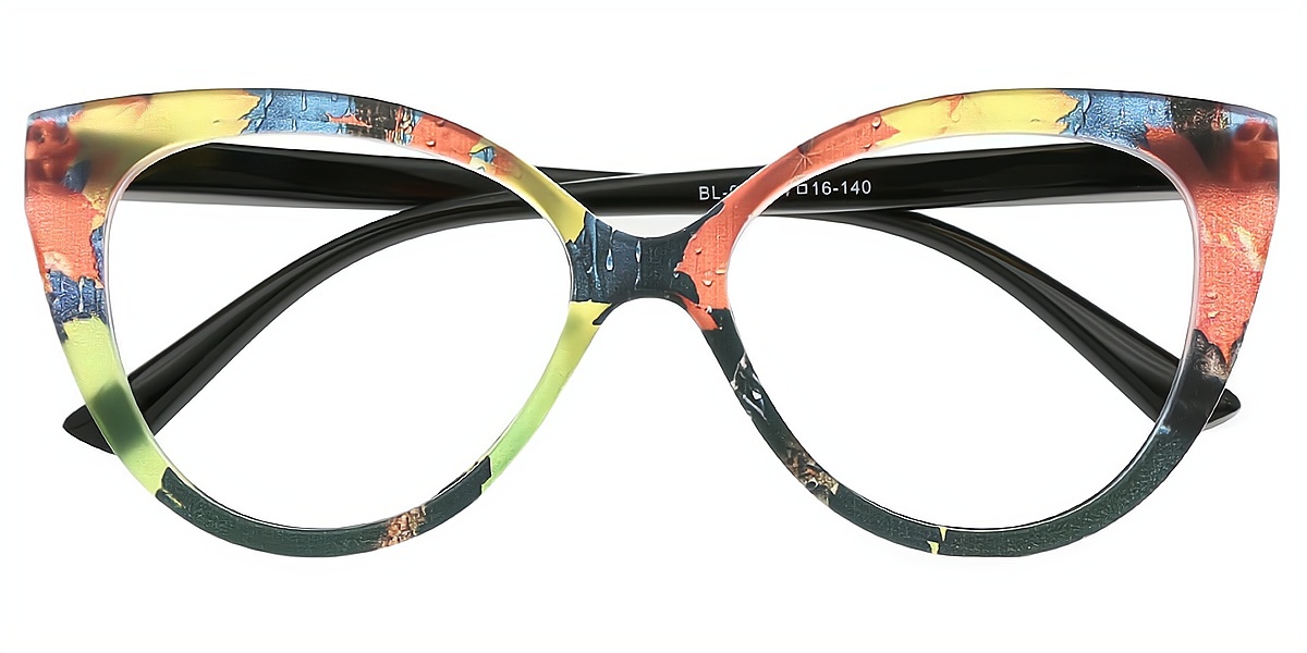 Multicolor Cat Eye Modish Oversized Plastic Eyeglasses