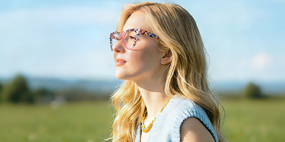 Pink Butterfly Hipster Oversized Plastic Eyeglasses