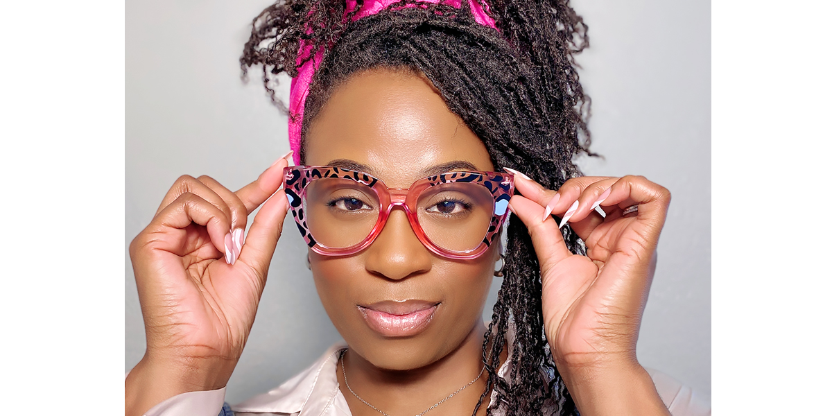 Pink Butterfly Hipster Oversized Plastic Eyeglasses
