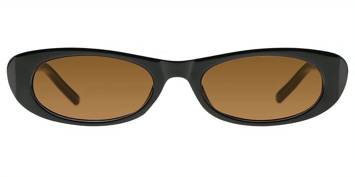 Black Oval Retro Plastic Eyeglasses