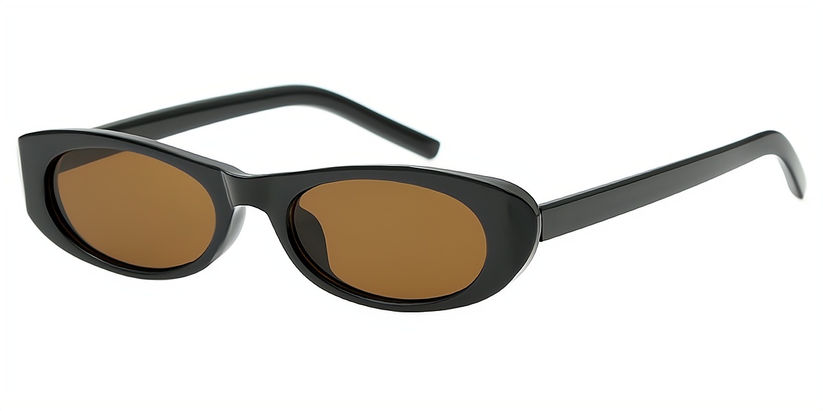 Black Oval Retro Plastic Eyeglasses
