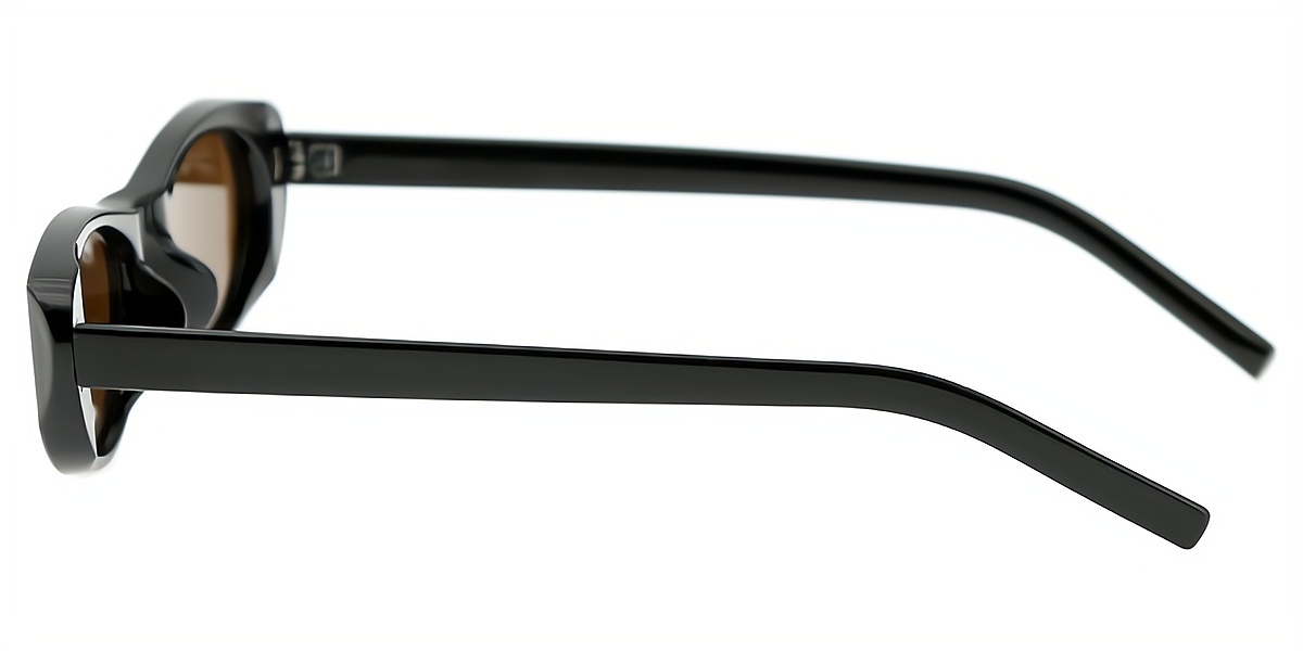 Black Oval Retro Plastic Eyeglasses