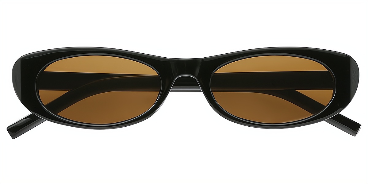 Black Oval Retro Plastic Eyeglasses