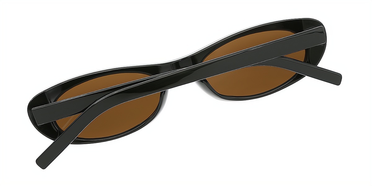 Black Oval Retro Plastic Eyeglasses