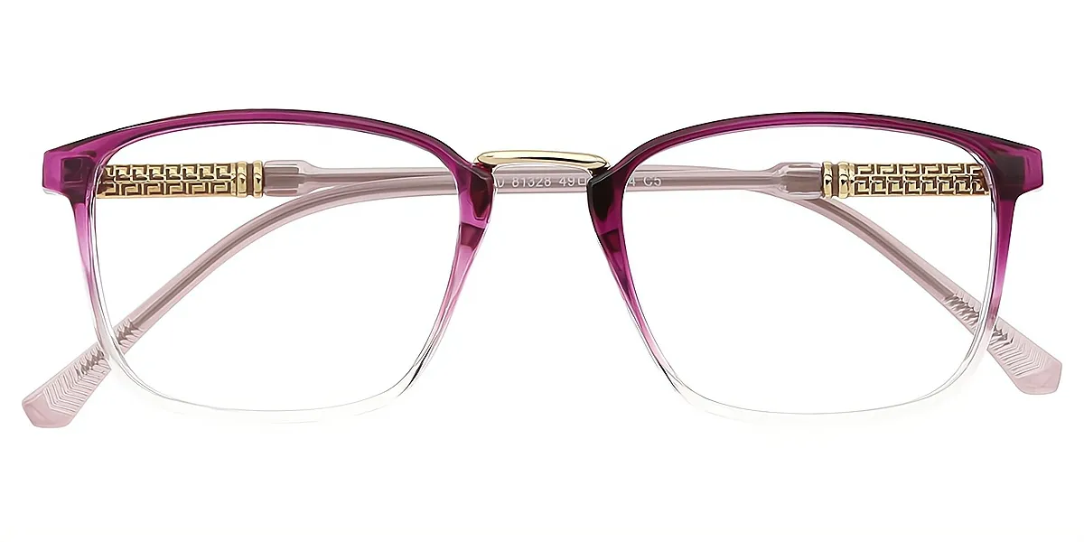 Purple Rectangle Refined TR90 Eyeglasses