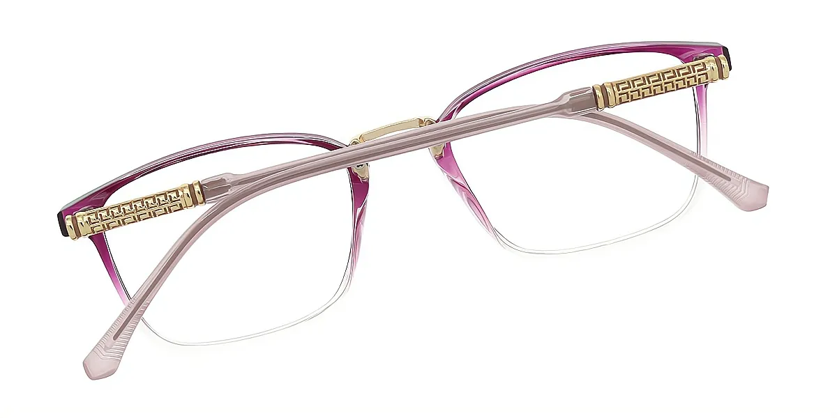 Purple Rectangle Refined TR90 Eyeglasses
