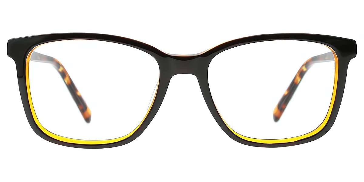 Black Rectangle Elegant Acetate Eyeglasses