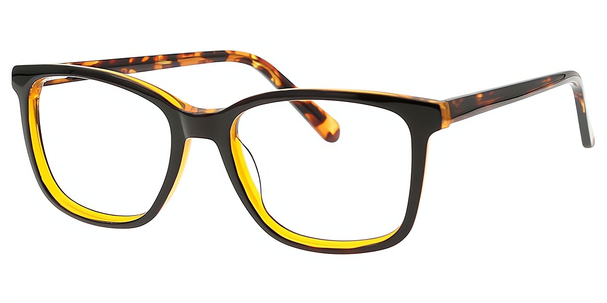 Black Rectangle Elegant Acetate Eyeglasses