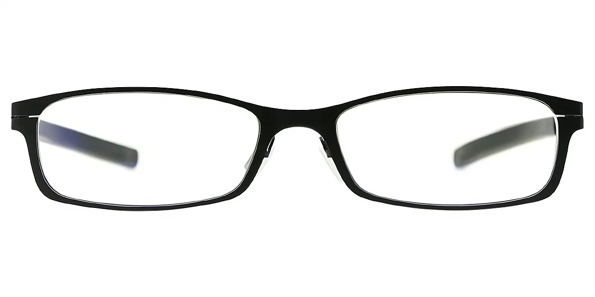 Black Rectangle Simple Metal Eyeglasses