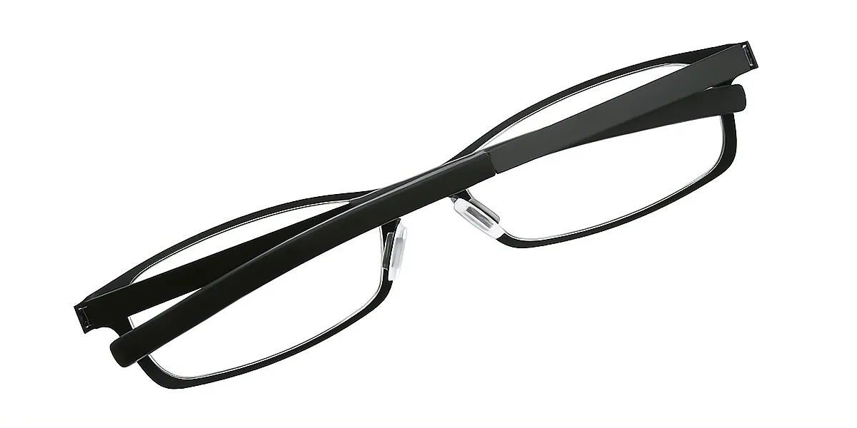 Black Rectangle Simple Metal Eyeglasses