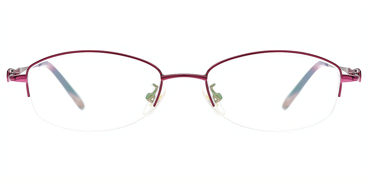Purple Oval Simple Elegant Metal Eyeglasses
