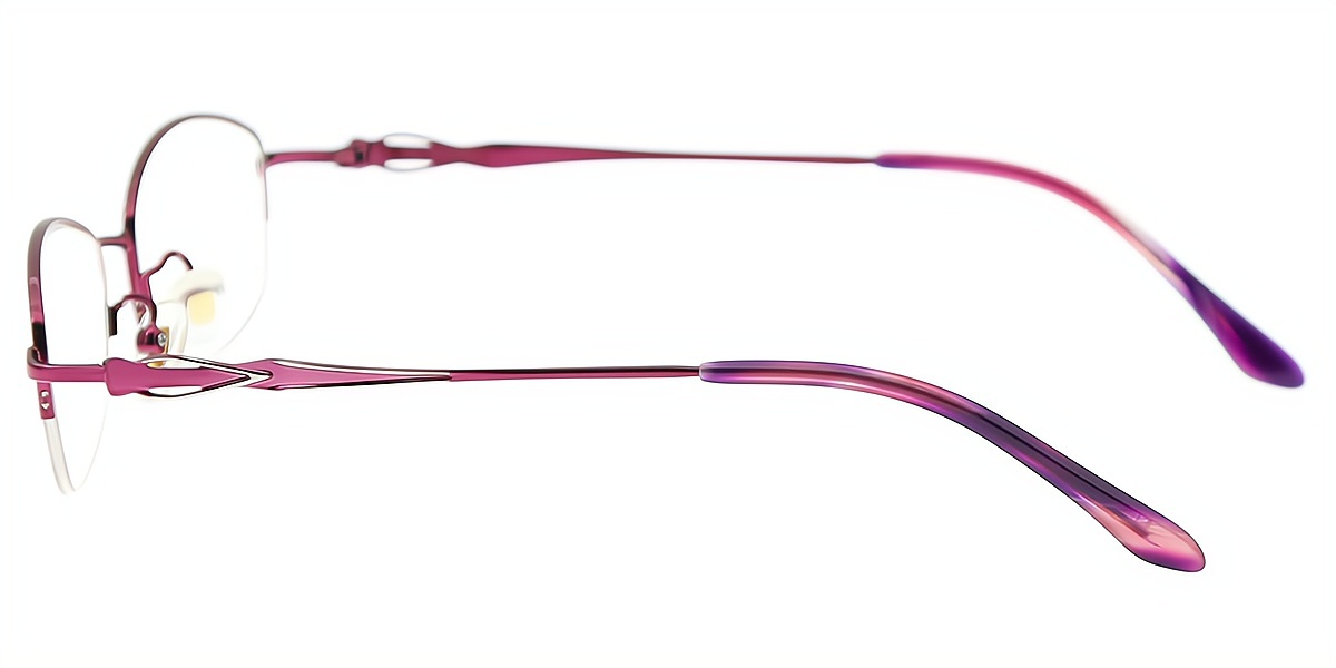 Purple Oval Simple Elegant Metal Eyeglasses