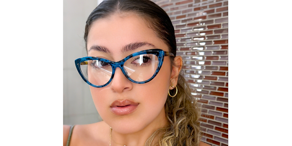 Blue Cat Eye Chic Plastic Eyeglasses