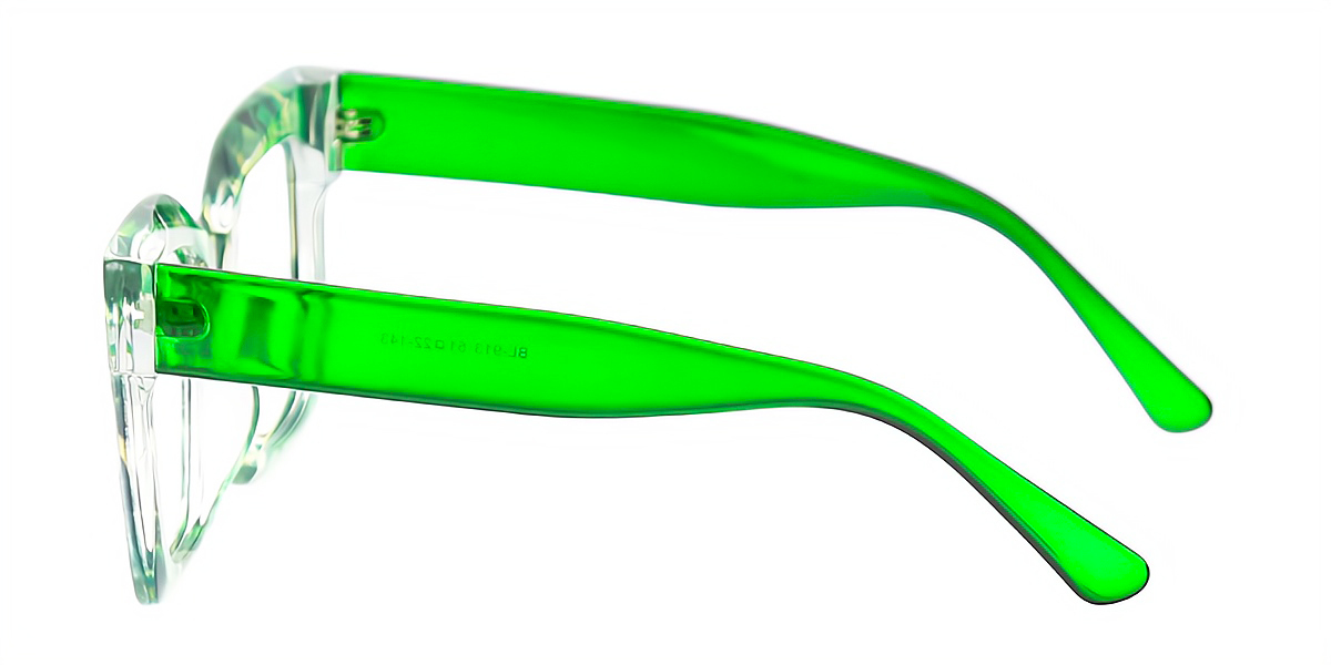 Green Square Unique Oversized Plastic Eyeglasses