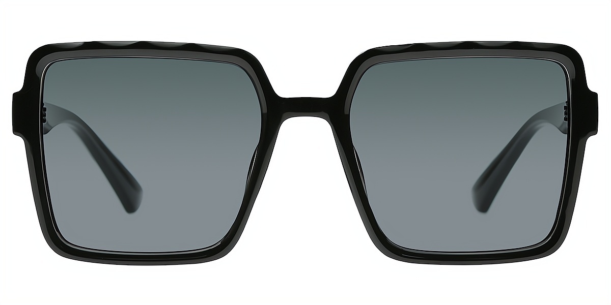 Black Square Chic Oversized Plastic Eyeglasses