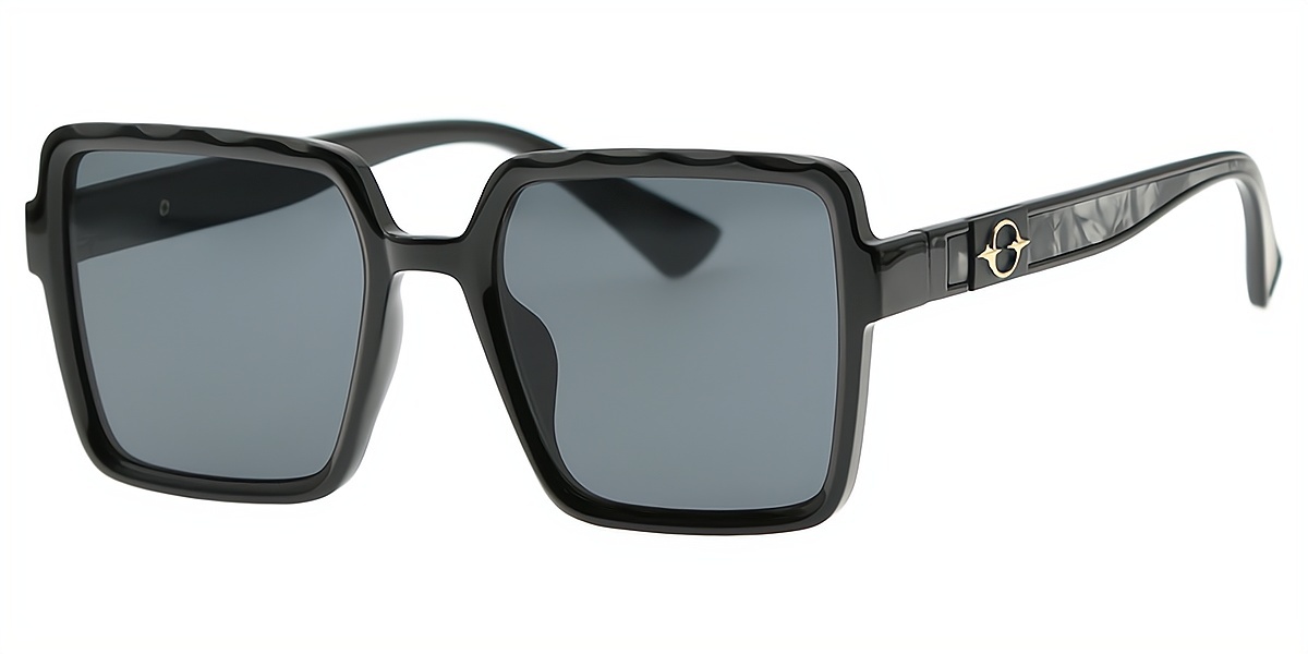 Black Square Chic Oversized Plastic Eyeglasses