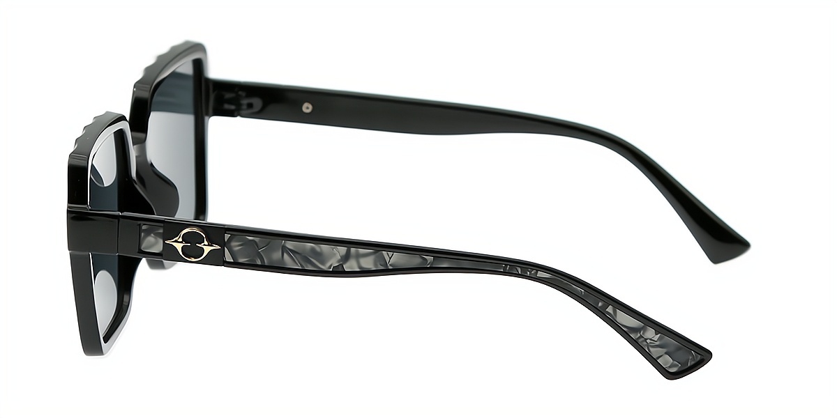 Black Square Chic Oversized Plastic Eyeglasses