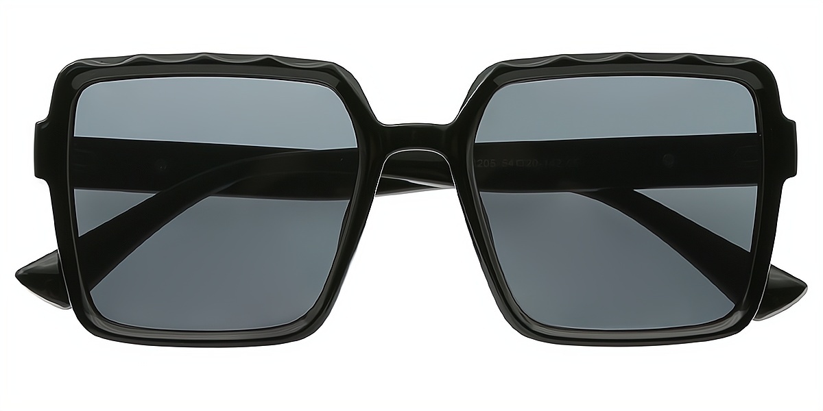 Black Square Chic Oversized Plastic Eyeglasses