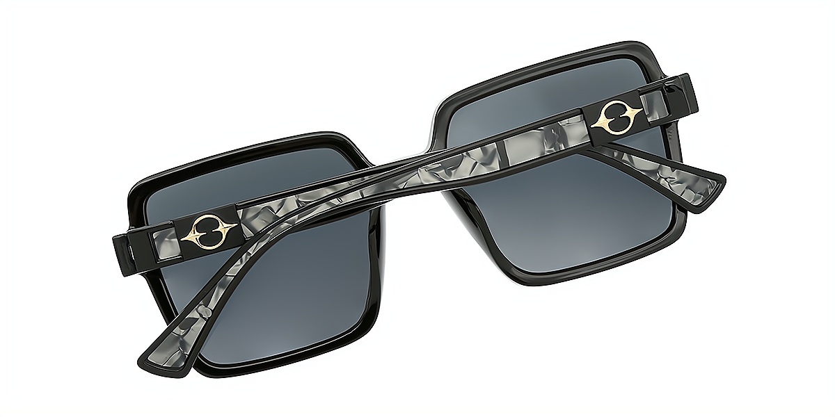 Black Square Chic Oversized Plastic Eyeglasses
