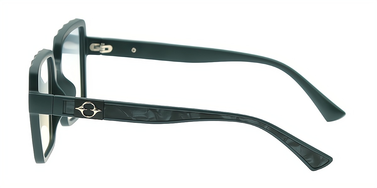 Green Square Chic Oversized Plastic Eyeglasses