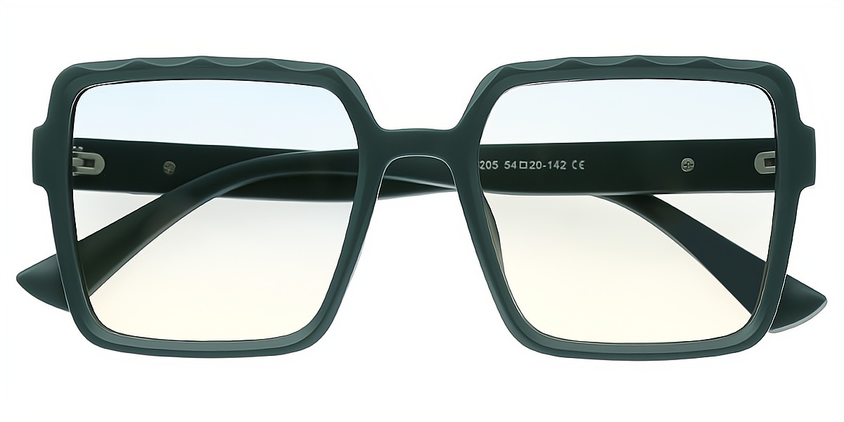 Green Square Chic Oversized Plastic Eyeglasses