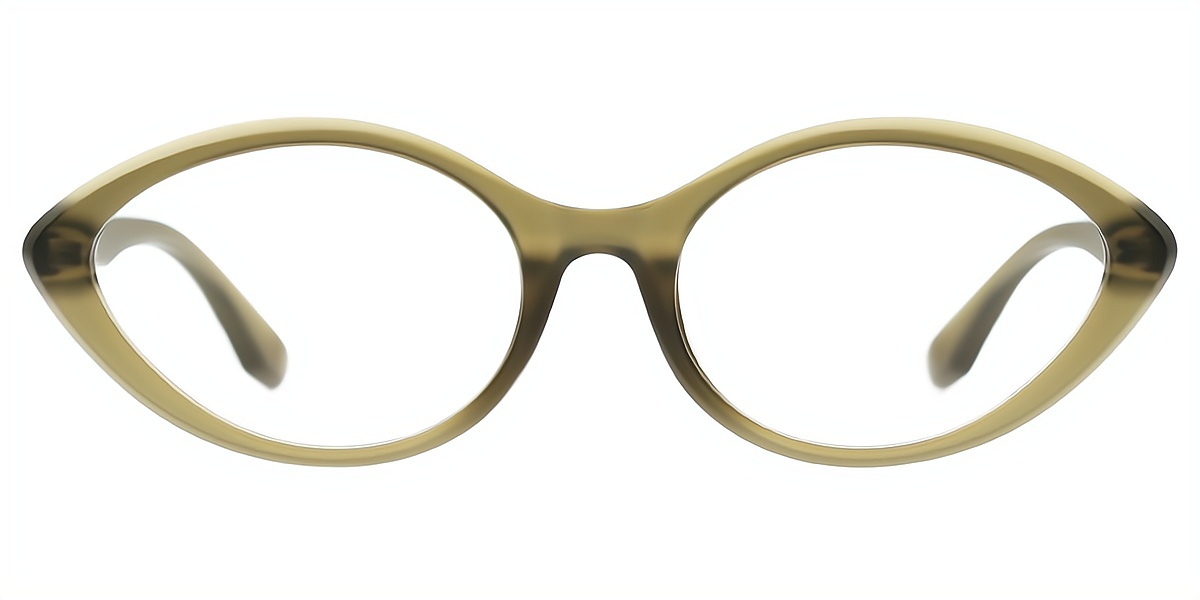Green Oval Retro TR90 Eyeglasses