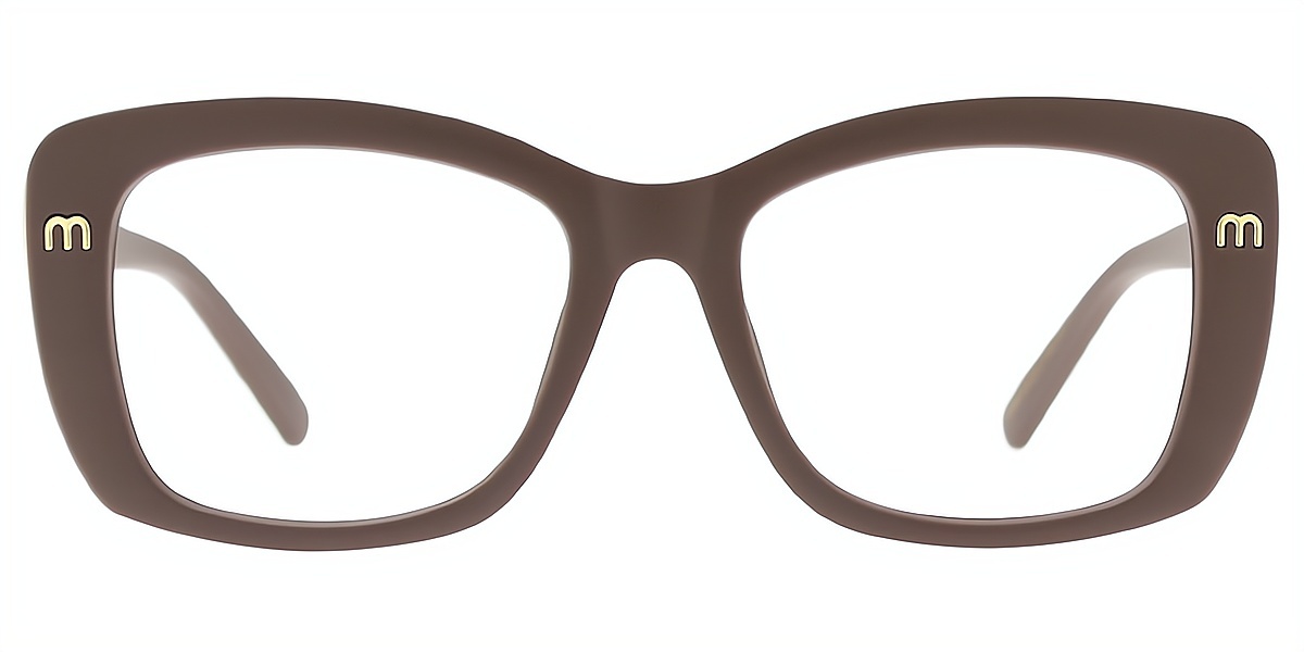 Brown Oval Hipster TR90 Eyeglasses