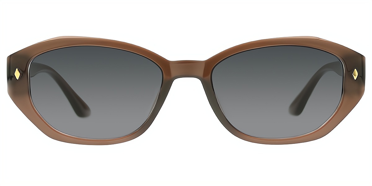 Brown Geometric Geek-Chic TR90 Eyeglasses
