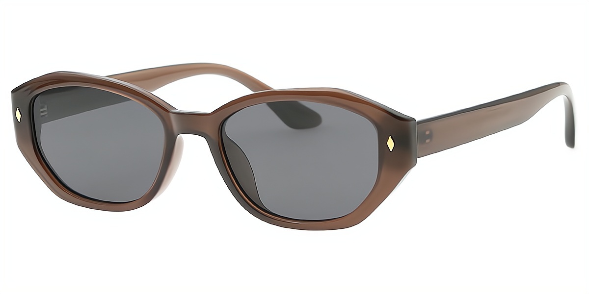 Brown Geometric Geek-Chic TR90 Eyeglasses