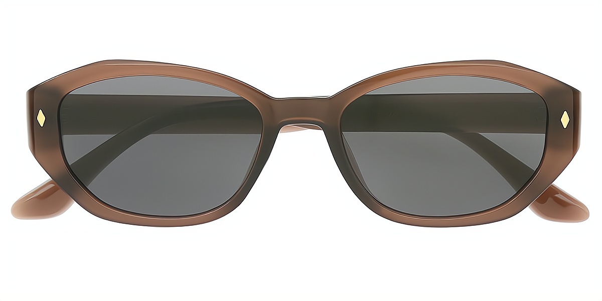 Brown Geometric Geek-Chic TR90 Eyeglasses
