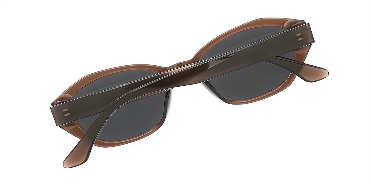 Brown Geometric Geek-Chic TR90 Eyeglasses