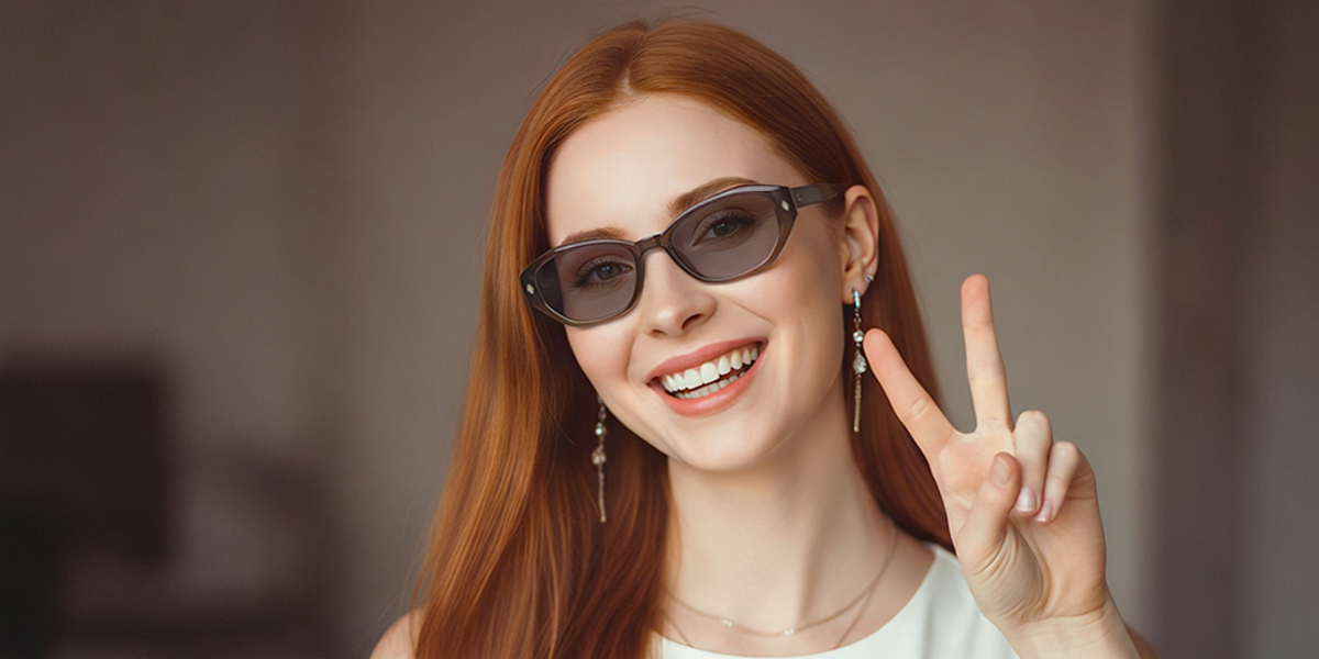 Brown Geometric Geek-Chic TR90 Eyeglasses