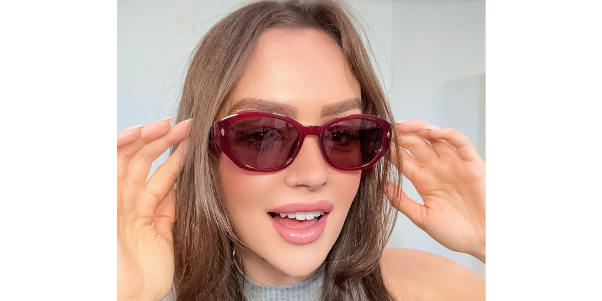 Red Geometric Geek-Chic TR90 Eyeglasses