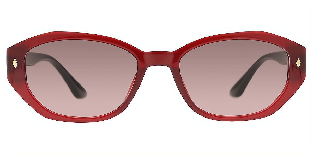 Red Geometric Geek-Chic TR90 Eyeglasses