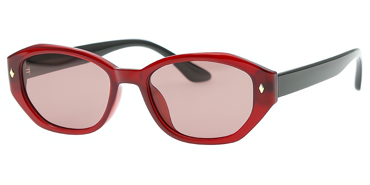 Red Geometric Geek-Chic TR90 Eyeglasses