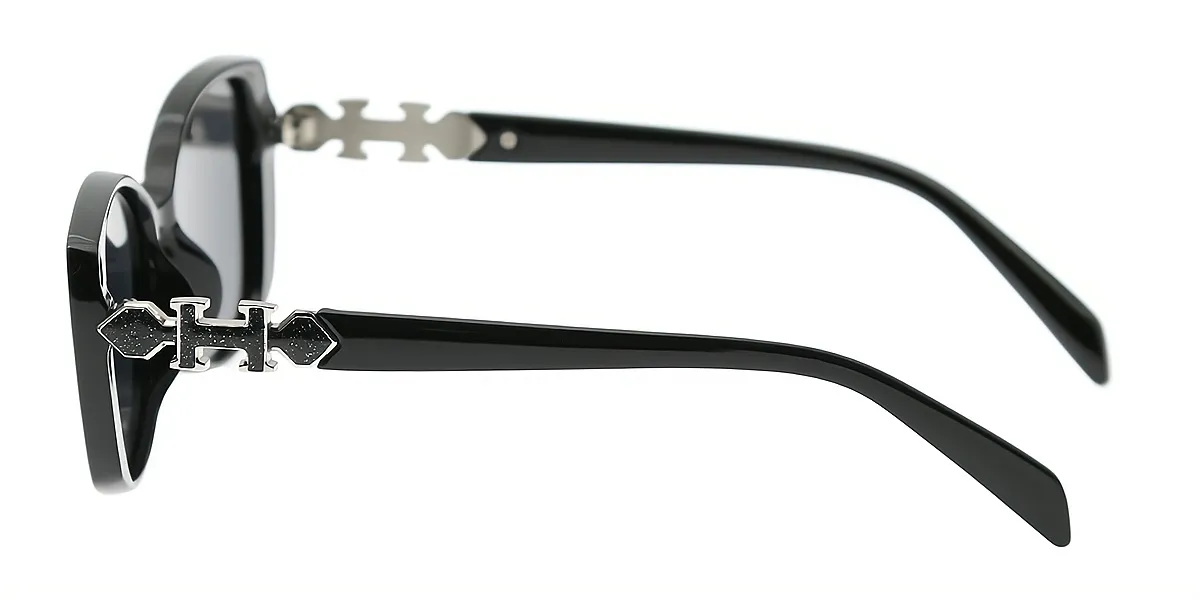 Black Oval Hipster TR90 Eyeglasses