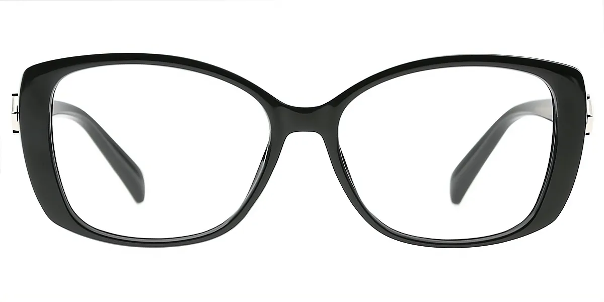 Black Oval Hipster TR90 Eyeglasses