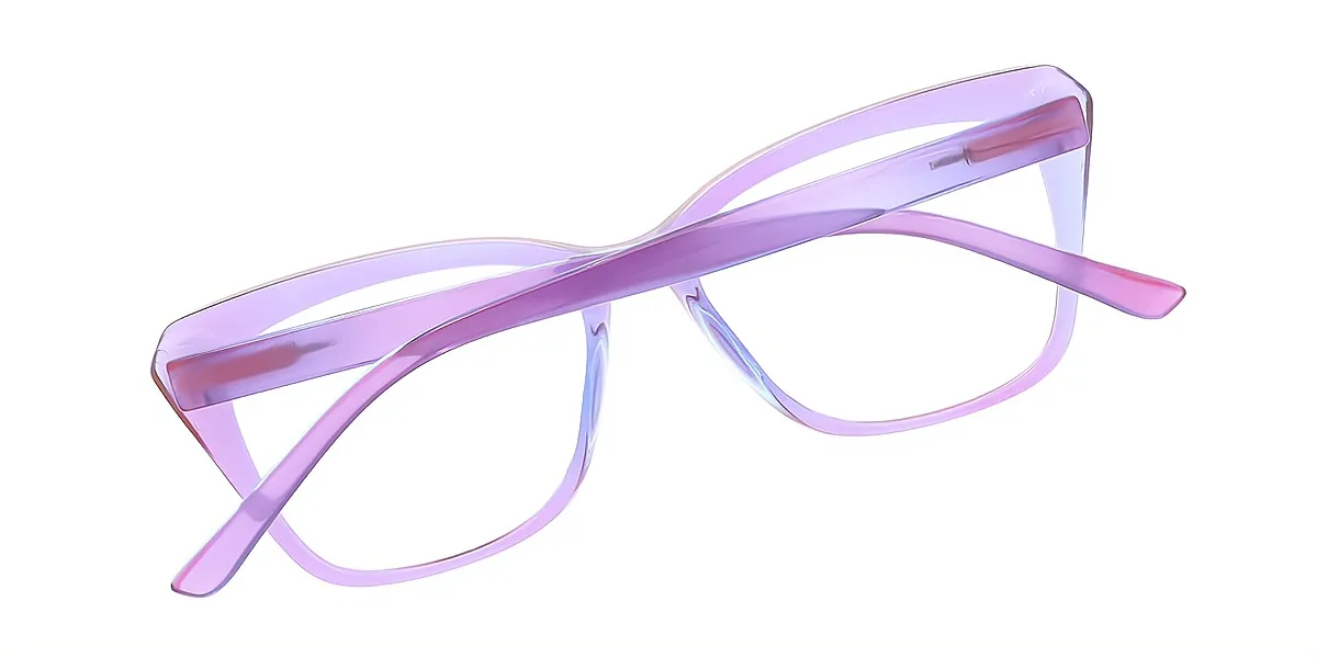Purple Cat Eye Simple Hipster TR90 Eyeglasses