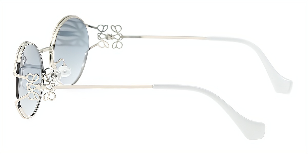 Silver Oval Sophisticated Metal Eyeglasses