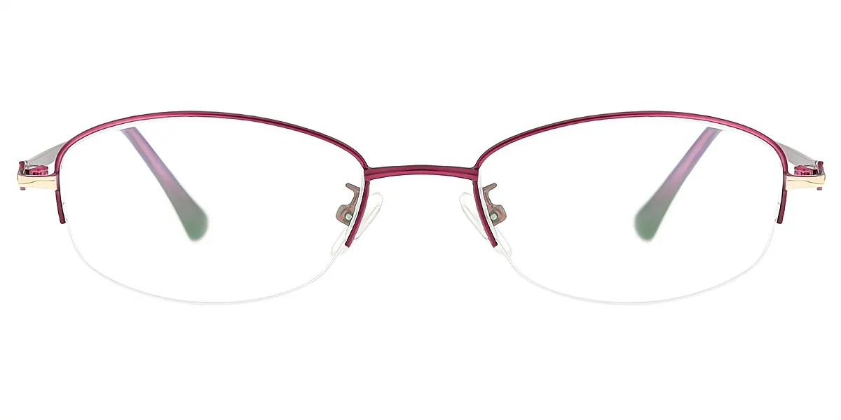 Purple Oval Classic Thin Metal Eyeglasses
